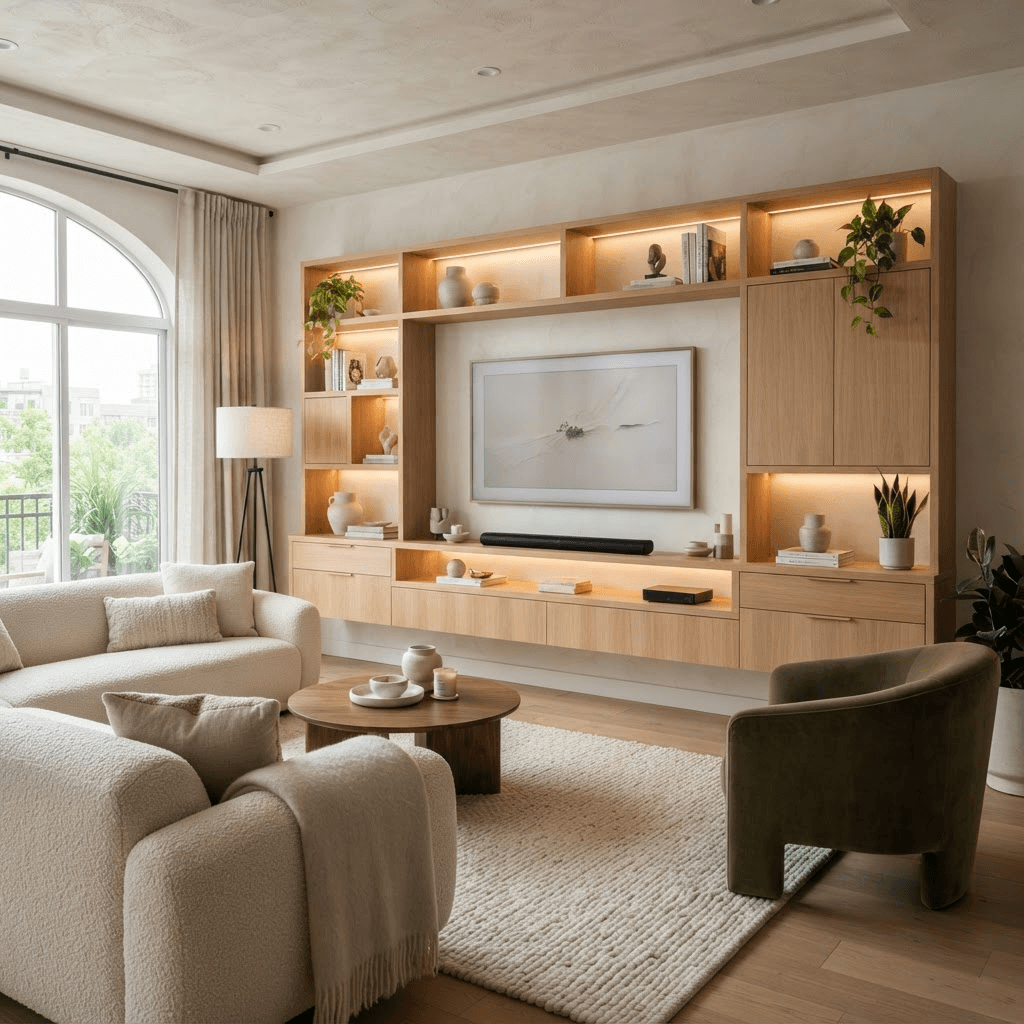 Rack de TV y mueble de living a medida
